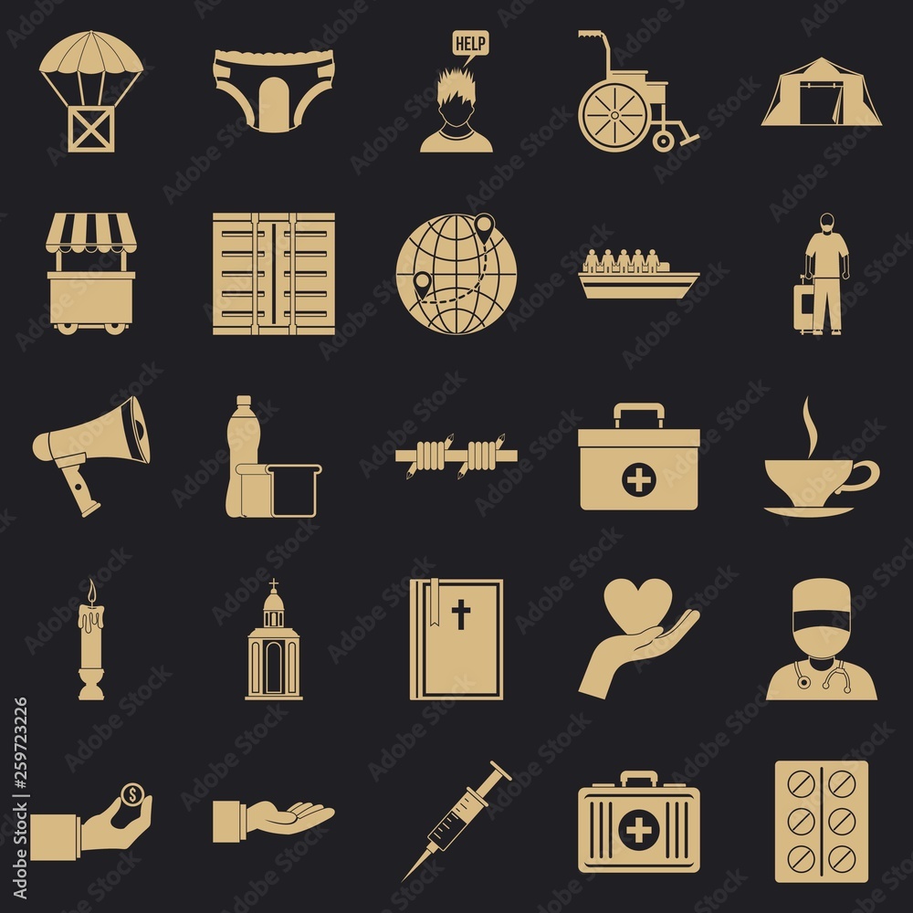 Poster deposit icons set. simple set of 25 deposit vector icons for web for any design