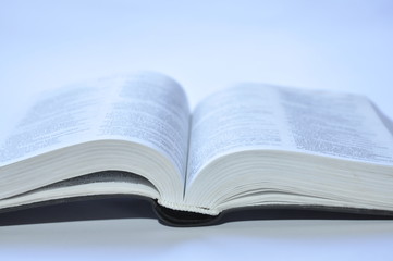open book on white background