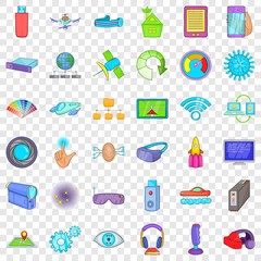 Network technology icons set. Cartoon style of 36 network technology vector icons for web for any design