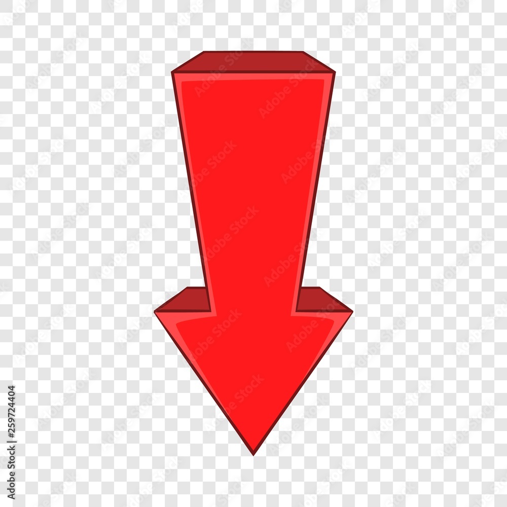 Poster Red arrow icon in cartoon style on a background for any web design 