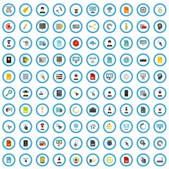 100 program optimization icons set in flat style for any design vector illustration