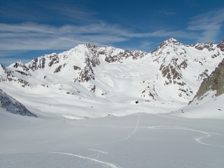 Fototapeta na wymiar winter landscape for skitouring in otztal alps in austria