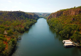 Panoramic view over Katherine river and Katherine Gorge in Nitmiluk National Park, Northern Territory of Australia