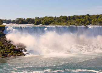 Beautiful view of turbulent Niagara waterfall in summer