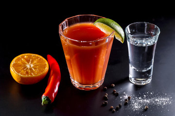 Image with tequila and sangrita.