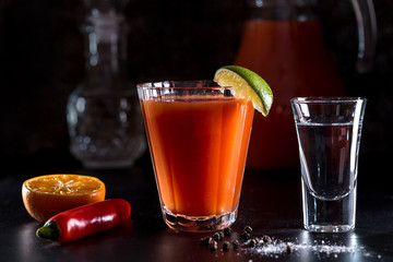 Image with tequila and sangrita.