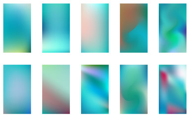 Abstract green and blue blurred gradient background with light. Nature backdrop. Vector illustration. Ecology concept for your graphic design, banner or poster