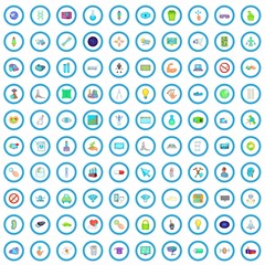 100 progress icons set in cartoon style for any design vector illustration