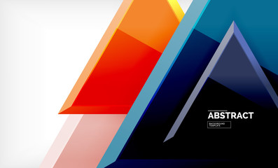 Flying triangles compostion geometric background