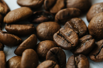 coffee beans on black background