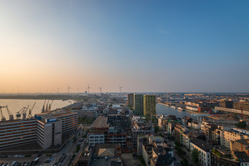 Cityscape of Antwerp looking north, Belgium