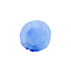 Abstract Watercolor blue hand painted circle. Beautiful  element for design. Color background