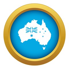 Australia icon blue vector isolated on white background for any design