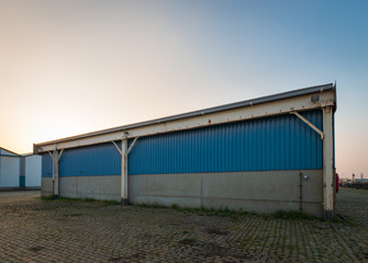 Old storage hall in an industrial area