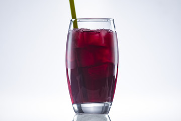 An image of a cocktail with ice cubes