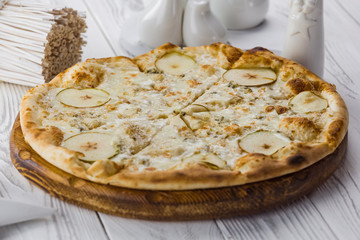 Fresh italian classic original pizza with vegetables