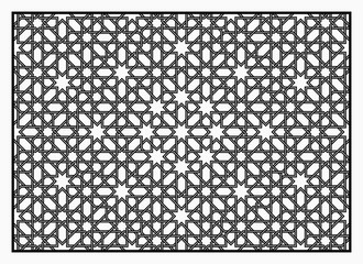 Arabesque pattern for laser cutting. Vector oriental style ornament.