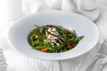 Fresh tasty salad made of organic tomatoes
