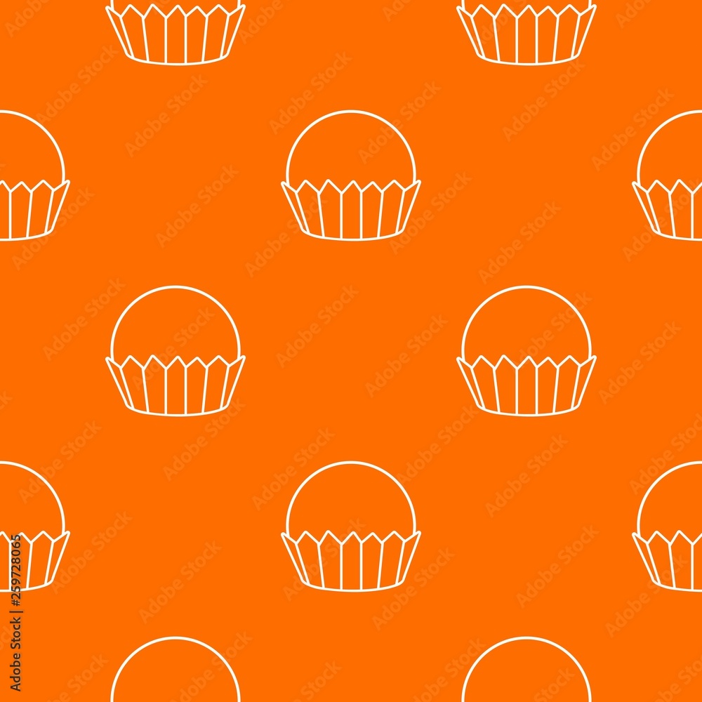 Poster cupcake pattern vector orange for any web design best