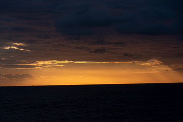 Naklejka na ściany i meble View from sunset cruise ship on the mediterranean sea