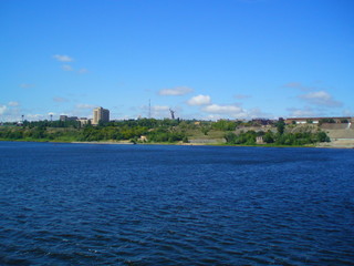landscape with river and blue sky volgograd 