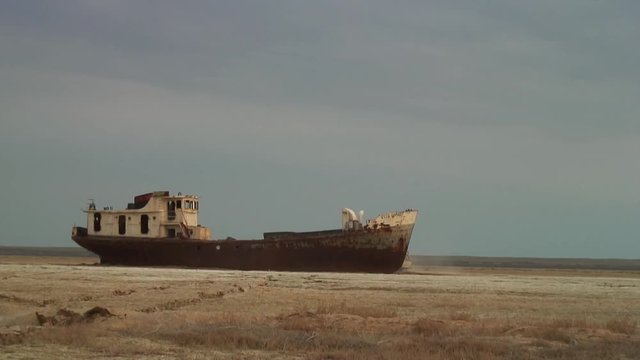 Western Kazakhstan. Aral Sea. Cemetery ships.
