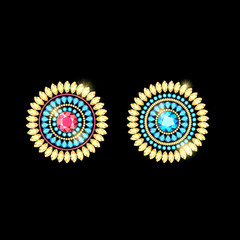Brooch pendant with precious stones