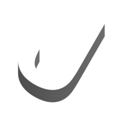 The letter J in three dimensional view