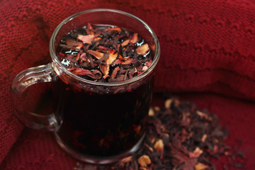 fresh pomegranate tea in a cup