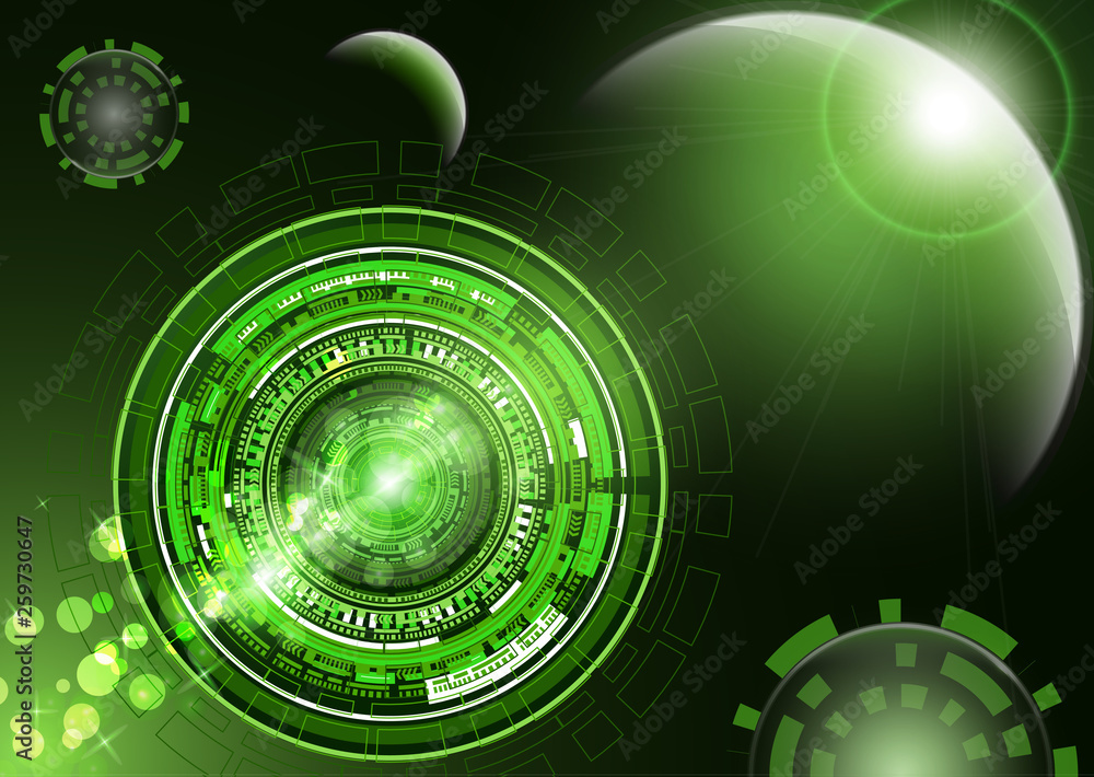 Poster global international exchange of information. planet space modern technologies of the future finance