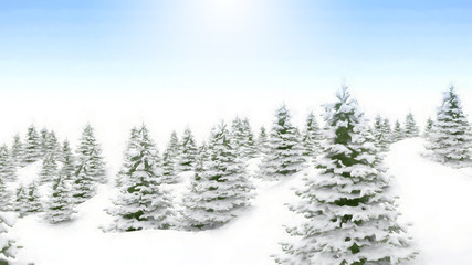 Winter snow landscape 