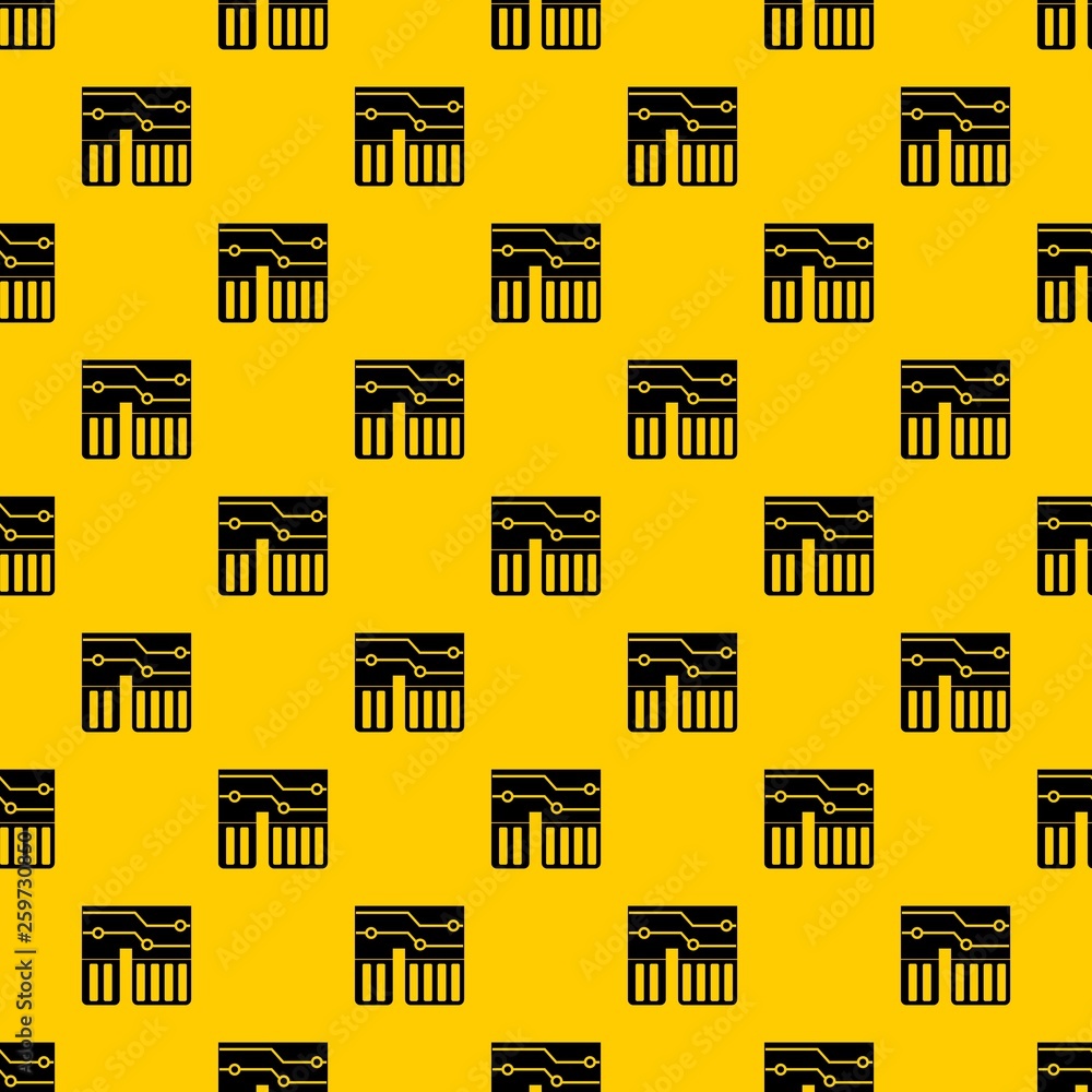 Poster computer chipset pattern seamless vector repeat geometric yellow for any design