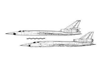 Tupolev Tu-22 Blinder. Outline drawing