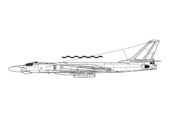 Tupolev Tu-16 Badger. Outline drawing