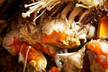 Korean fresh raw crab hot pot