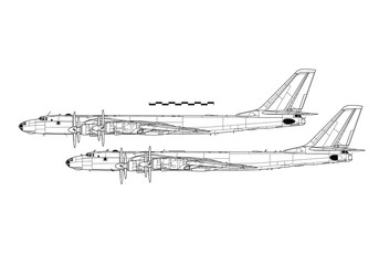 Tupolev Tu-95 Bear. Outline drawing