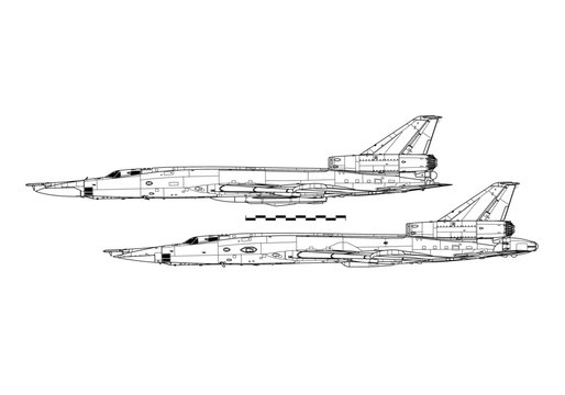 Tupolev Tu-22 Blinder. Outline drawing