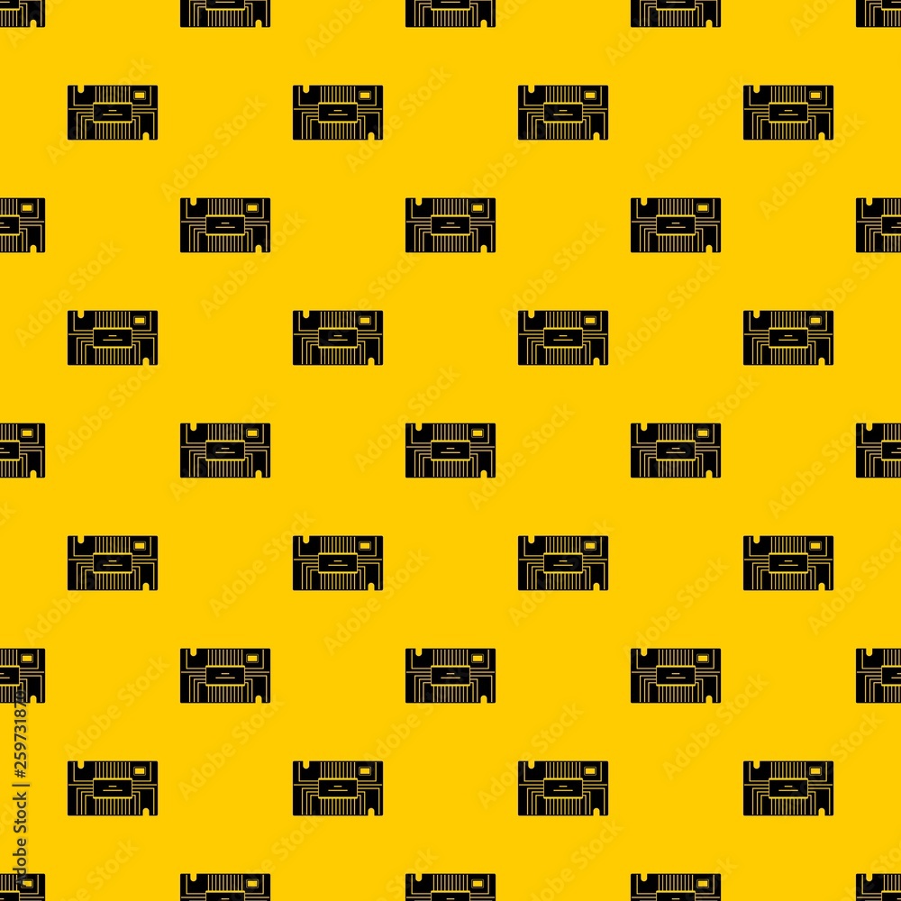 Poster microchip pattern seamless vector repeat geometric yellow for any design