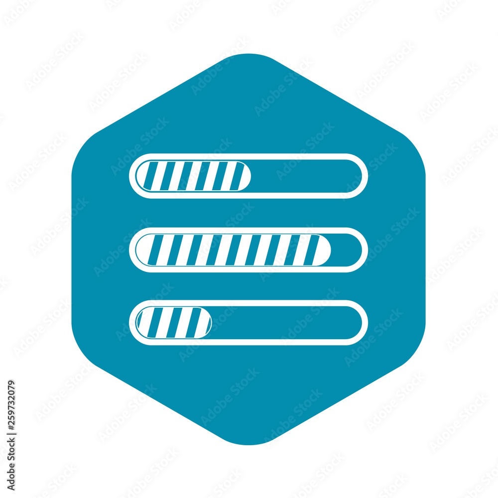 Poster sign horizontal columns load icon in simple style isolated on white background. loading symbol