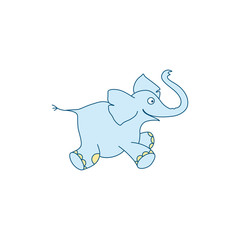 Vector illustration of cute cartoon elephant baby