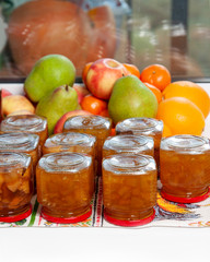 Homemade fruit jam in the jar
