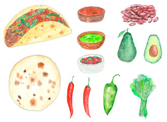 Mexican food set 10
