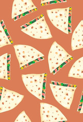 Fototapeta premium Mexican food pattern 14