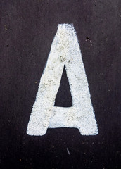  Written Wording in Distressed State Typography Found Letter A