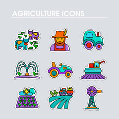 Naklejka premium Farm Field icon. Agriculture sign