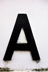  Written Wording in Distressed State Typography Found Letter A
