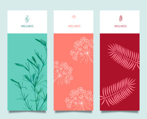 Branding Packaging nature background template, logo banner voucher, spring summer  vector illustration