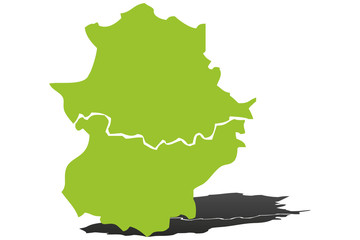Mapa verde de Extremadura. © Gabrieuskal