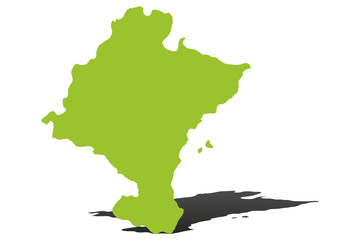 Mapa verde de Navarra.