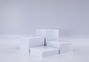 Blank Box Display. 3D rendering - 3d Illustration
